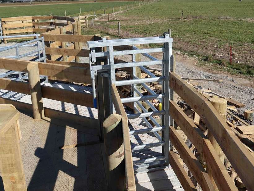 Completed timber and metal stockyard fencing installation